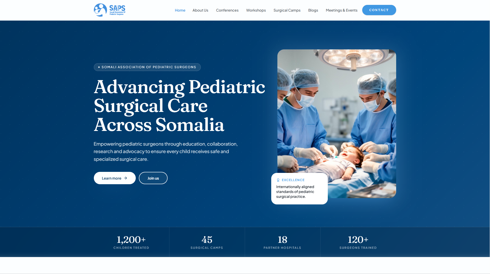 SAPS Organization website preview