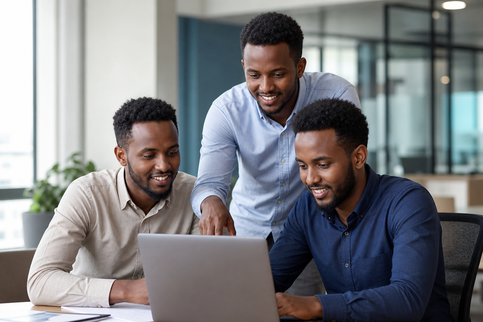 Somali tech team at Sahan Solutions