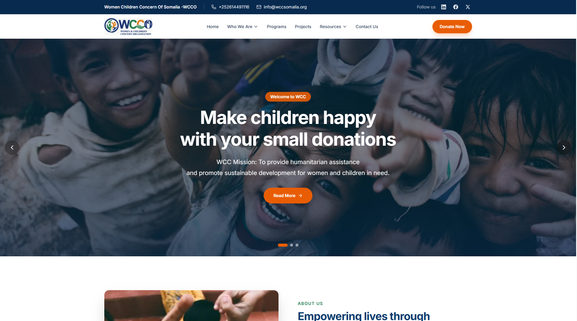 WCCO Somalia website preview